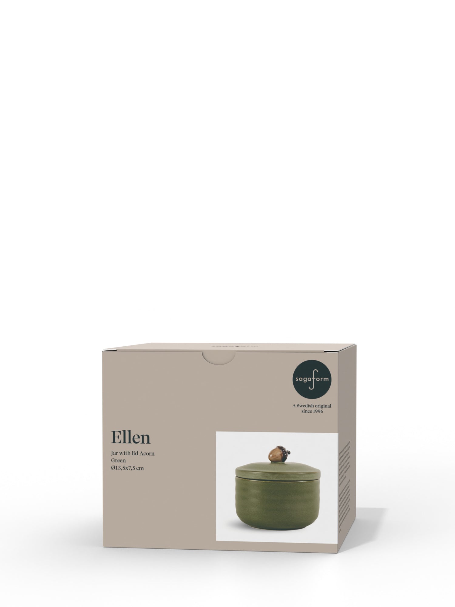 Ellen krukke med lokk, eikenøtt