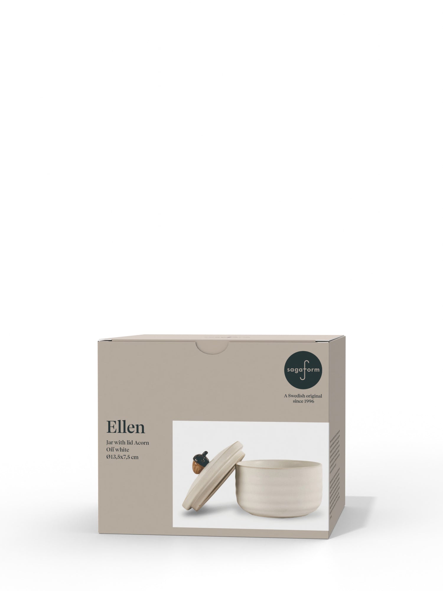 Ellen krukke med lokk, eikenøtt