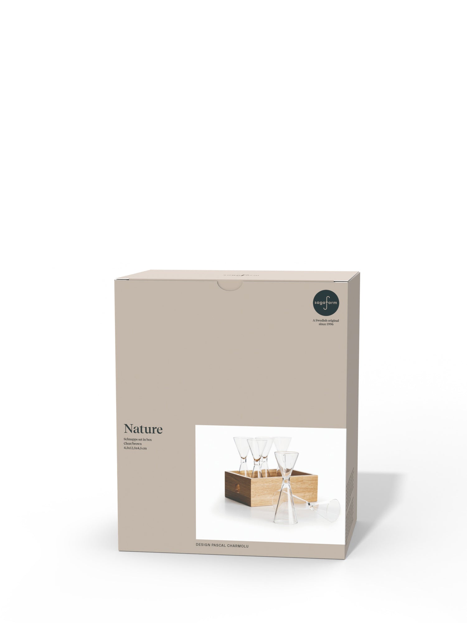 Nature snapsglass i bambusboks, 6-pk.