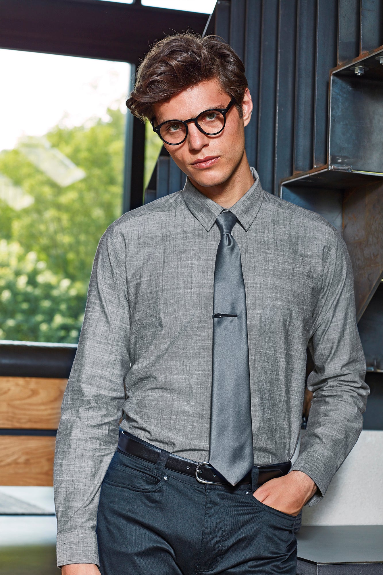 Slub Chambray Shirt L/S (H) - P245