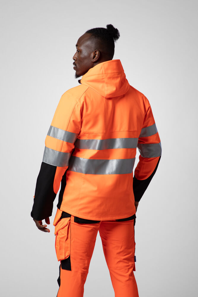 6420 Softshelljakke EN ISO 20471 Kl 3/2 fôret