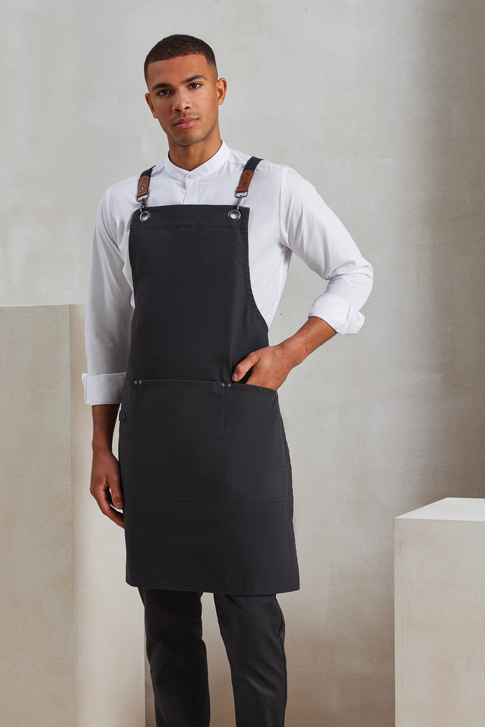 Cross-Back Clip Bib Apron - P182