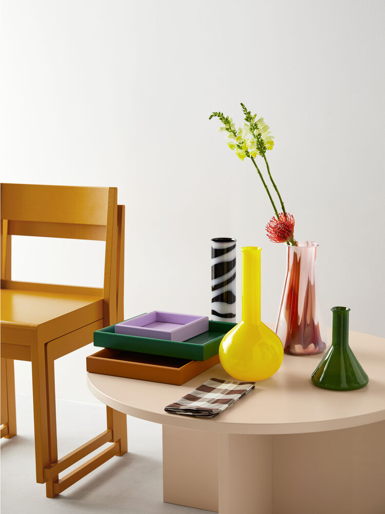 Lab rundflaske vase gul 315mm