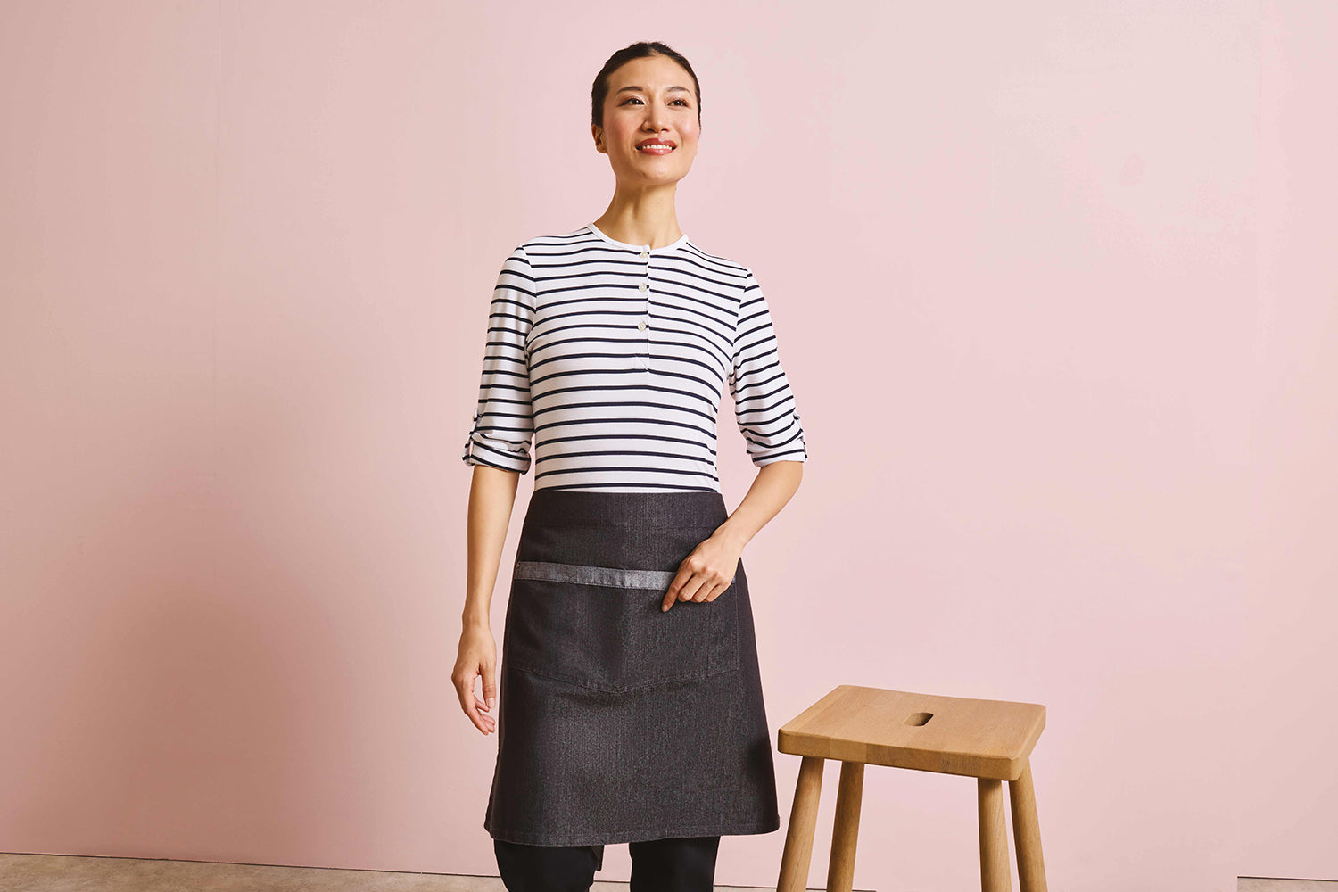 Domain Contrast Waist Apron - P128