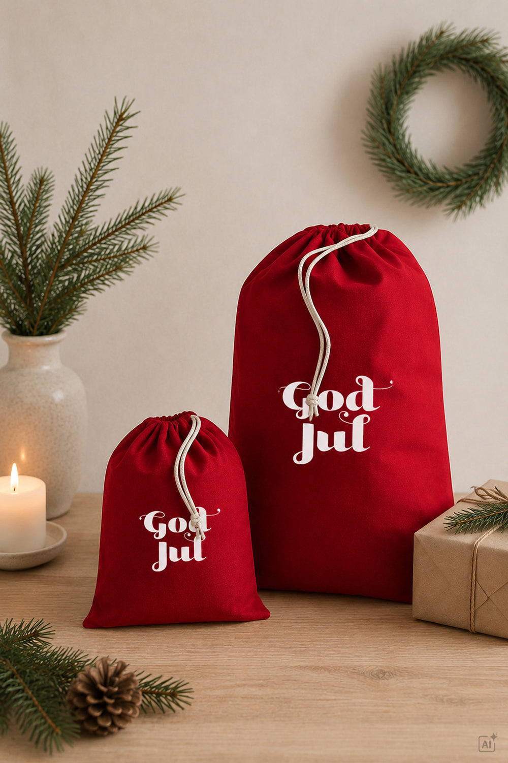 Cotton Stuff Bag God Jul - BBW115GJ