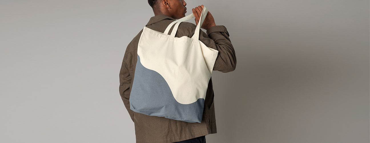 Organic Cotton Wave Print Maxi Tote - BBW235