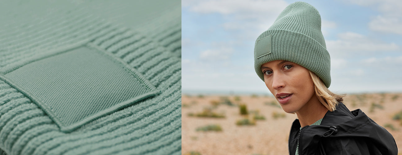 Deep Cuffed Tonal Patch Beanie - BBB336R