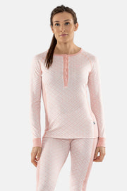 Termo Sequal Jaquard Round Neck Button LS W