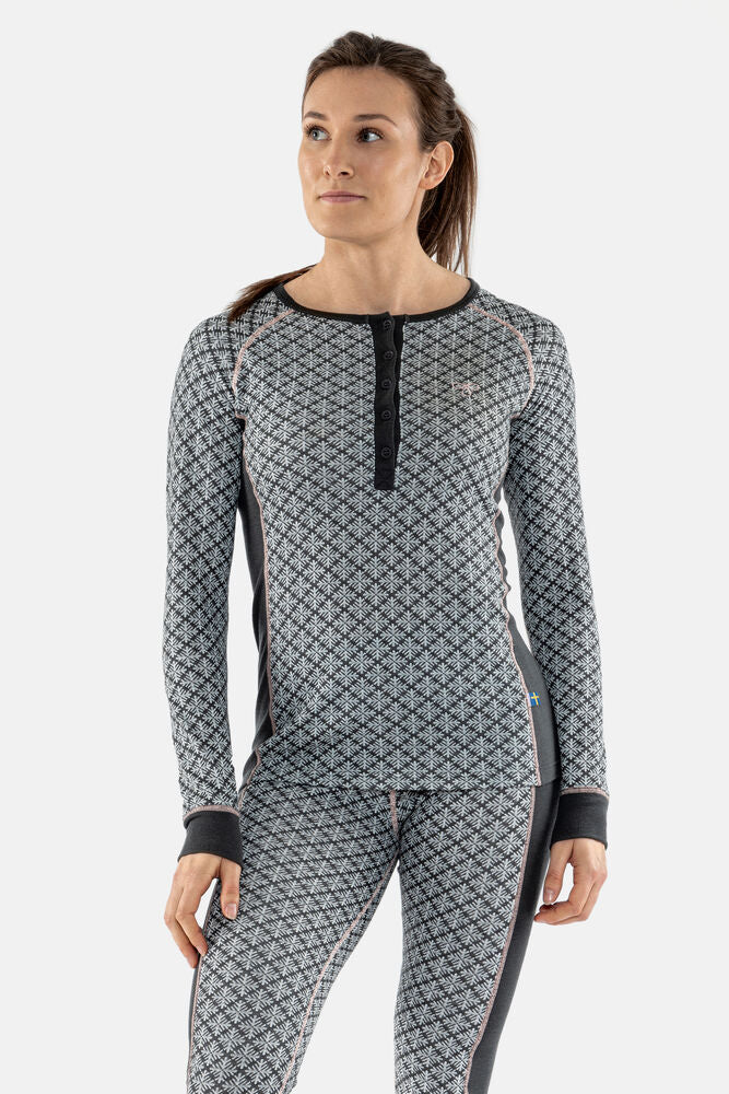 Termo Sequal Jaquard Round Neck Button LS W
