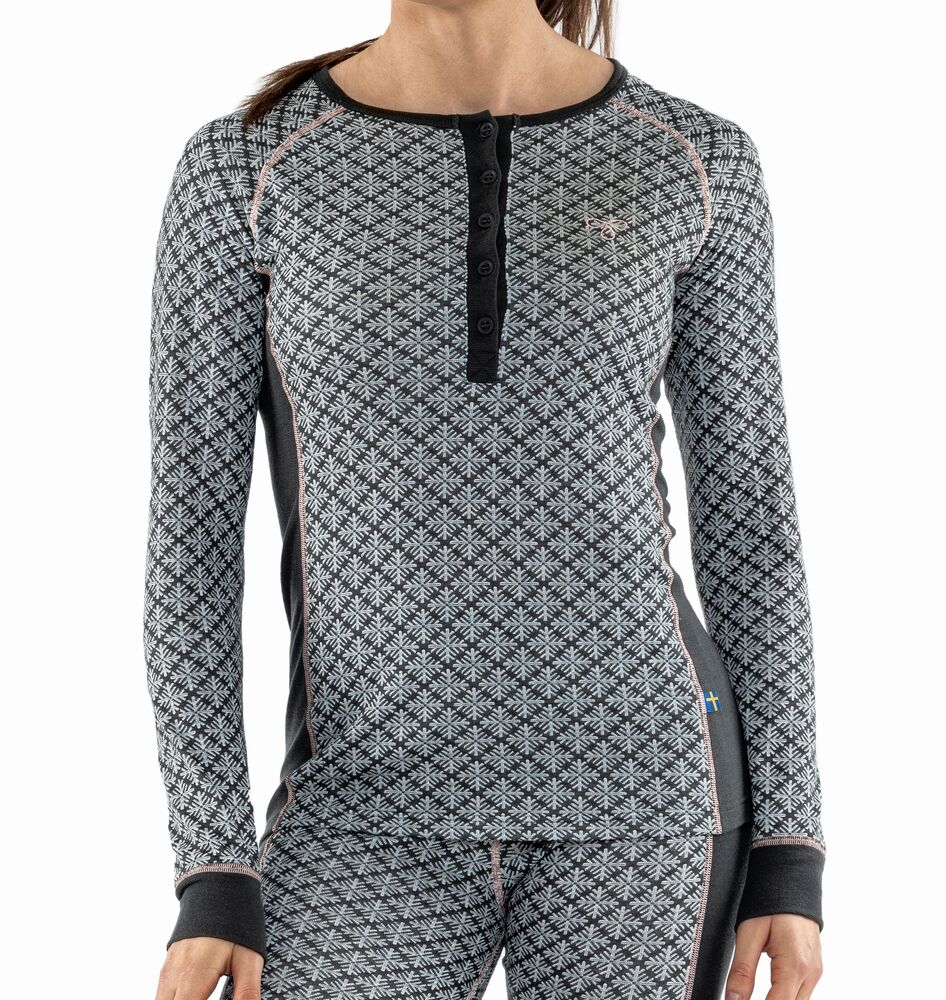 Termo Sequal Jaquard Round Neck Button LS W