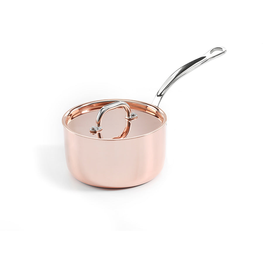 Kasserolle i kobber med lokk 1,5 l - QSGC4P0502