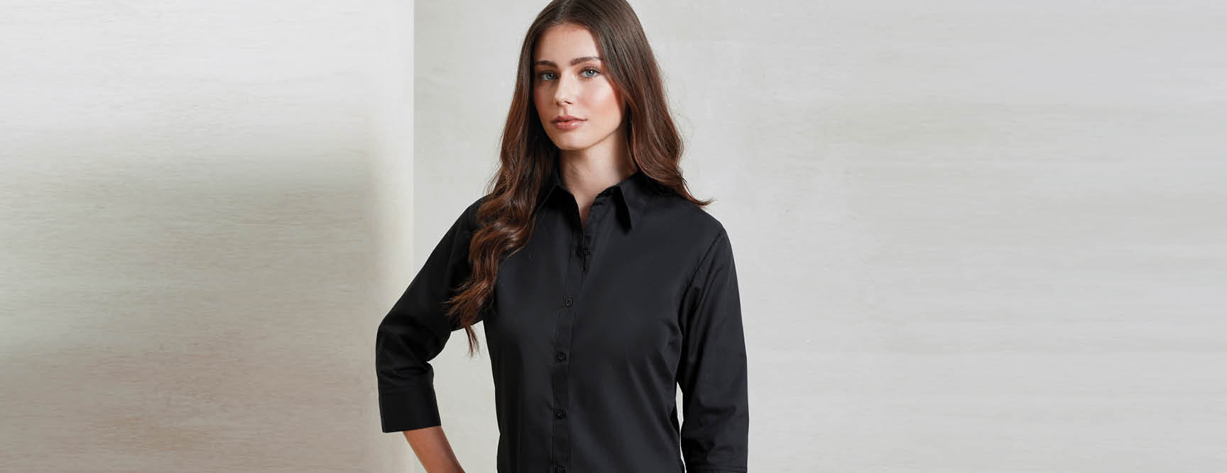 Women's Poplin 3/4 Sleeve - P305