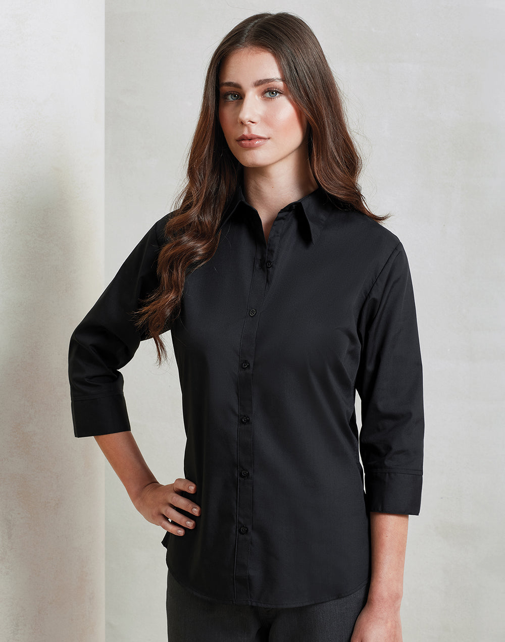 Women's Poplin 3/4 Sleeve - P305