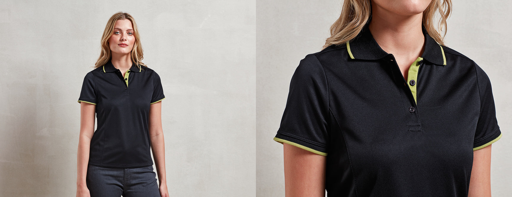 Ladies Contrast Polo - P619