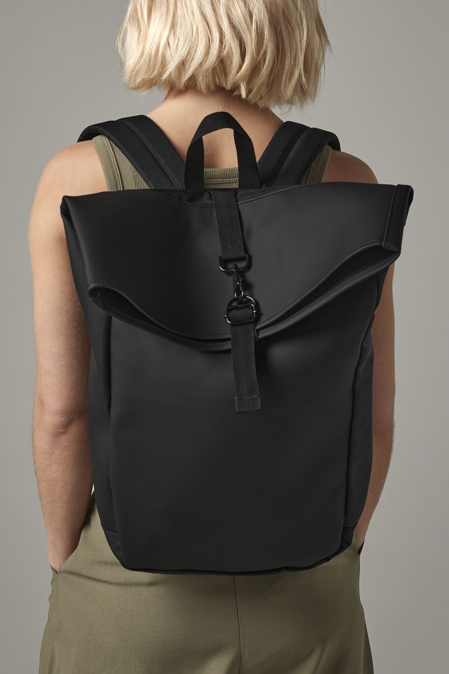 Matte PU Roll-Top Backpack - BBG335
