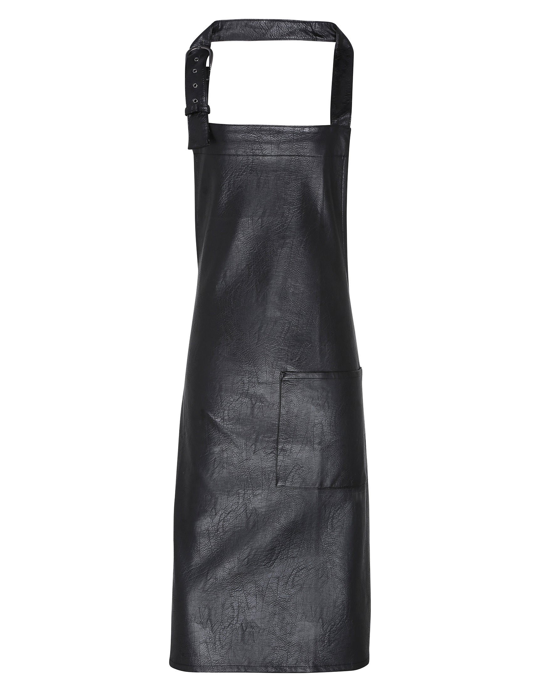 Faux Leather Bib Apron - P139
